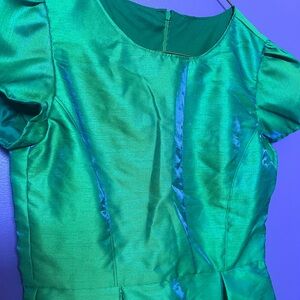 Girls size 14 custom green iridescent dress